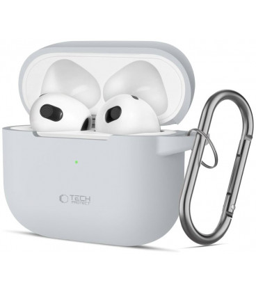 Pilkas dėklas Apple Airpods 3 ausinėms "Tech-Protect Silicone Hook"