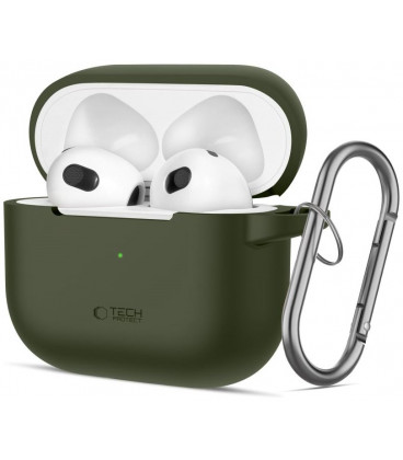 Žalias dėklas Apple Airpods 3 ausinėms "Tech-Protect Silicone Hook"