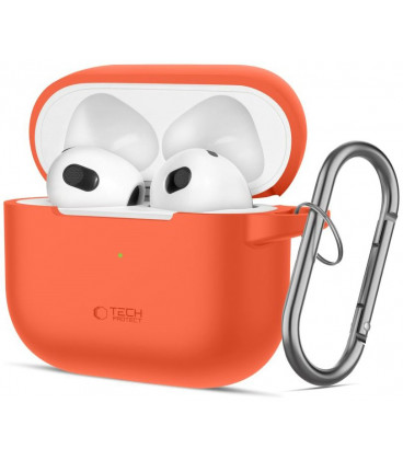 Oranžinis dėklas Apple Airpods 3 ausinėms "Tech-Protect Silicone Hook"