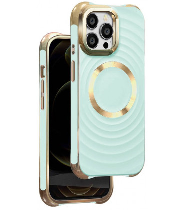 Mėtos spalvos dėklas Apple iPhone 15 Pro telefonui "Circle Glam Mag Case"