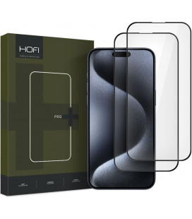 Juodas apsauginis grūdintas stiklas Apple iPhone 16 telefonui "HOFI Glass Pro+ 2-Pack"