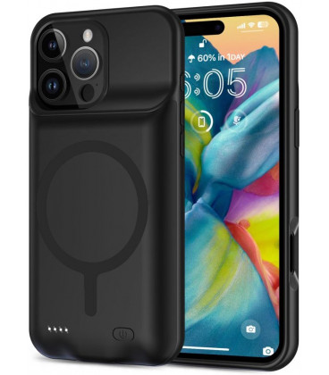 Juodas dėklas su papildoma 7000mAh baterija Apple iPhone 16 Pro telefonui "Tech-Protect Powercase MAG"