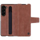 Rudas dėklas Samasung Galaxy Z Fold 5 telefonui "Nillkin Aoge Leather Case"