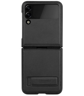 Juodas dėklas Samasung Galaxy Flip 4 telefonui "Nillkin Qin Leather (Plain Leather)"