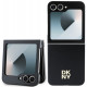 Juodas dėklas Samsung Galaxy Z Flip 6 telefonui "DKNY PU Leather Stack Logo Case"