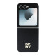 Juodas dėklas Samsung Galaxy Z Flip 6 / 7 FE telefonui "DKNY PU Leather Stack Logo Case"