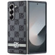 Juodas dėklas Samsung Galaxy Z Fold 6 telefonui "DKNY PU Leather Checkered Pattern and Stripe Case"