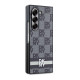 Juodas dėklas Samsung Galaxy Z Fold 6 telefonui "DKNY PU Leather Checkered Pattern and Stripe Case"