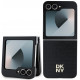 Juodas dėklas Samsung Galaxy Z Flip 6 telefonui "DKNY PU Leather Repeat Pattern Stack Logo Case"