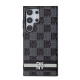 Juodas dėklas Samsung Galaxy S24 Ultra telefonui "DKNY PU Leather Checkered Pattern and Stripe Case"