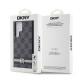 Juodas dėklas Samsung Galaxy S24 Ultra telefonui "DKNY PU Leather Checkered Pattern and Stripe Case"