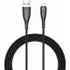 Juodas USB-A - Lightning 2.0 2.4A 120cm laidas "Veger V105"