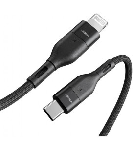 Juodas USB-C - Lightning PD 3A 27W 120cm laidas "Veger CL01"