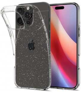 Skaidrus dėklas su blizgučiais Apple iPhone 16 Pro Max telefonui "Spigen Liquid Crystal Glitter"