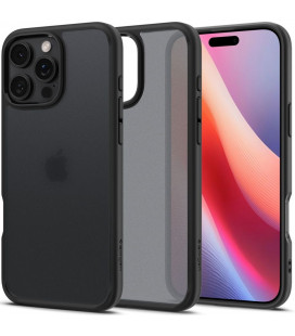 Matinis juodas dėklas Apple iPhone 16 Pro telefonui "Spigen Ultra Hybrid"