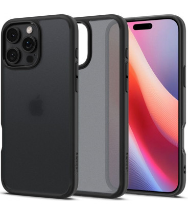 Matinis juodas dėklas Apple iPhone 16 Pro telefonui "Spigen Ultra Hybrid"