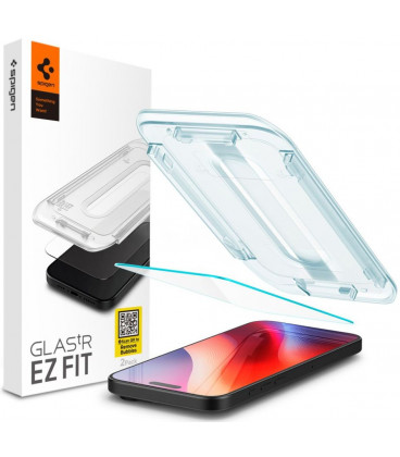 Apsauginis grūdintas stiklas Apple iPhone 16 Pro / 17 / 17 Pro telefonui "Spigen Glas.TR EZ Fit"