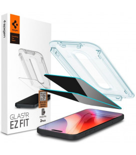 (Privacy) Apsauginis grūdintas stiklas Apple iPhone 16 Pro / 17 / 17 Pro telefonui "Spigen Glas.TR EZ Fit 2-Pack"