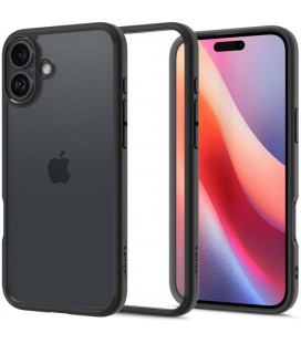 Matinis juodas / skaidrus dėklas Apple iPhone 16 Plus telefonui "Spigen Ultra Hybrid"