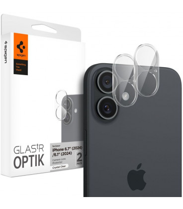 Kameros apsauga Apple iPhone 16 / 16 Plus telefonui "Spigen Optik.TR Camera Protector 2-Pack"