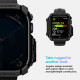 Juodas dėklas Apple Watch 10 / 11 (42 mm) laikrodžiui "Spigen Rugged Armor"