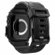Matinis juodas dėklas - apyrankė Apple Watch 10 / 11 (42mm) laikrodžiui "Spigen Rugged Armor PRO"