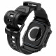 Matinis juodas dėklas - apyrankė Apple Watch 10 / 11 (42mm) laikrodžiui "Spigen Rugged Armor PRO"