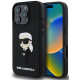 Juodas dėklas Apple iPhone 16 Pro Max telefonui "Karl Lagerfeld 3D Rubber Ikonik Case"