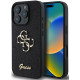 Juodas dėklas Apple iPhone 16 Pro Max telefonui "Guess PU Fixed Glitter 4G Metal Logo Case"