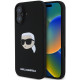 Juodas dėklas Apple iPhone 16 telefonui "Karl Lagerfeld Liquid Silicone Karl Head MagSafe Case"