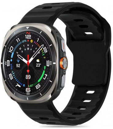 Juoda apyrankė Samsung Galaxy Watch Ultra (47mm) laikrodžiui "Tech-Protect Silicone Line"