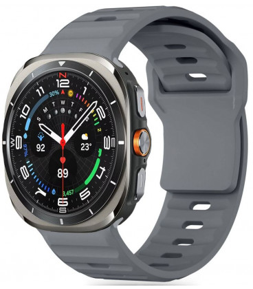 Pilka apyrankė Samsung Galaxy Watch Ultra (47mm) laikrodžiui "Tech-Protect Silicone Line"