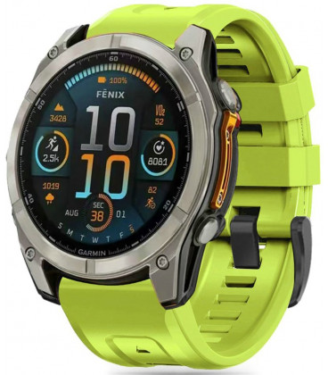 Žalia (Lime) apyrankė Garmin Fenix 5 / 6 / 6 Pro / 7 / 8 (47mm) / E laikrodžiui "Tech-Protect Silicone"