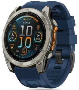 Mėlyna apyrankė Garmin Fenix 5 / 6 / 6 Pro / 7 / 8 (47mm) / E laikrodžiui "Tech-Protect Silicone"