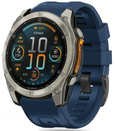 Mėlyna apyrankė Garmin Fenix 5 / 6 / 6 Pro / 7 / 8 (47mm) / E laikrodžiui "Tech-Protect Silicone"