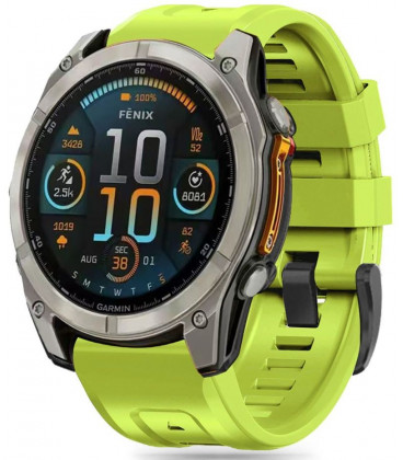 Žalia (Lime) apyrankė Garmin Fenix 5X / 5X PLUS / 6X / 6X PRO / 7X / 8 (51 mm) laikrodžiui "Tech-Protect Silicone"