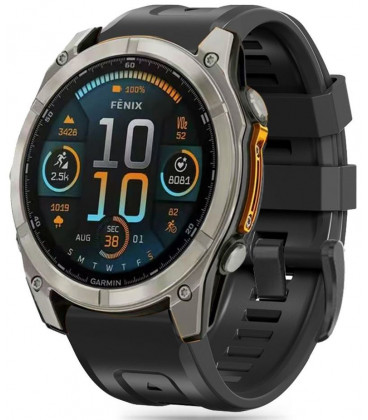 Juoda apyrankė Garmin Fenix 5X / 5X Plus / 6X / 6X Pro / 7X / 8 / 8 Pro (51 mm) laikrodžiui "Tech-Protect Silicone"