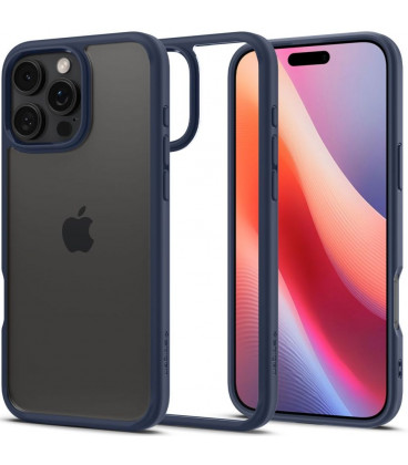 Mėlynas / skaidrus dėklas Apple iPhone 16 Pro Max telefonui "Spigen Ultra Hybrid"