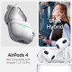 Baltas dėklas Apple Airpods 4 ausinėms "Spigen Ultra Hybrid"