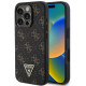 Juodas dėklas Apple iPhone 16 Pro Max telefonui "Guess PU Leather 4G Triangle Metal Logo Case"