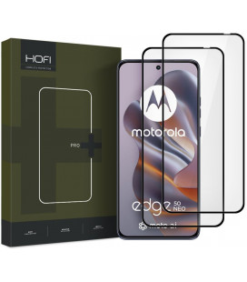 Juodas apsauginis grūdintas stiklas Motorola Edge 50 Neo / 60 Neo telefonui "HOFI Glass Pro+ 2-Pack"