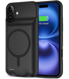 Juodas dėklas su papildoma 7000mAh baterija Apple iPhone 16 telefonui "Tech-Protect Powercase MAG"