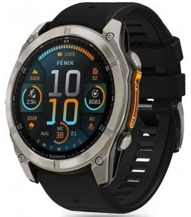 Juoda apyrankė Garmin Fenix 5X / 5X Plus / 6X / 6X Pro / 7X / 8 (51 mm) laikrodžiui "Tech-Protect Silicone Line"