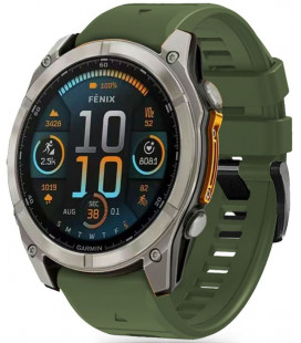 Žalia (Military) apyrankė Garmin Fenix 5X / 5X Plus / 6X / 6X Pro / 7X / 8 (51 mm) laikrodžiui "Tech-Protect Silicone Line"