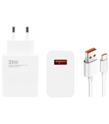 Originalus baltas 33W 1xUSB-A pakrovėjas + USB-C 6A laidas "Xiaomi MDY-14-EL"