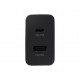 Originalus juodas 35W 1xUSB-A + 1xUSB-C Samsung pakrovėjas "EP-TA220EBE Samsung Dual"