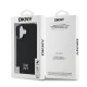 Juodas dėklas Apple iPhone 16 telefonui "DKNY PU Leather Stack Logo Magsafe Case"