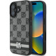 Juodas dėklas Apple iPhone 16 telefonui "DKNY PU Leather Checkered Pattern and Stripe Case"