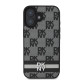 Juodas dėklas Apple iPhone 16 telefonui "DKNY PU Leather Checkered Pattern and Stripe Case"