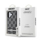 Juodas dėklas Apple iPhone 16 telefonui "DKNY PU Leather Checkered Pattern and Stripe Case"